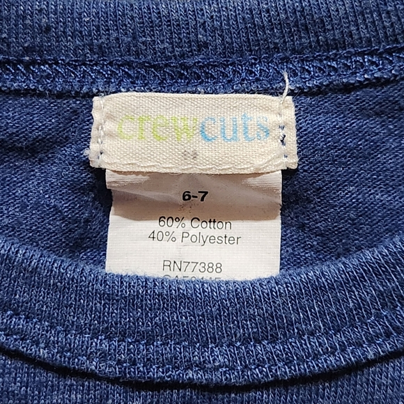 Crewcuts So Much to Sea T-shirt Size 6/7 Color navy with orange embroidery - Picture 3 of 4